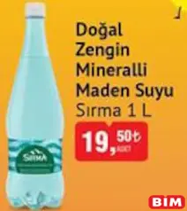 SIRMA DOĞAL ZENGİN MİNERALLİ MADEN SUYU 1 L SIRMA DOĞAL ZENGİN MİNERALLİ MADEN SUYU 1 L